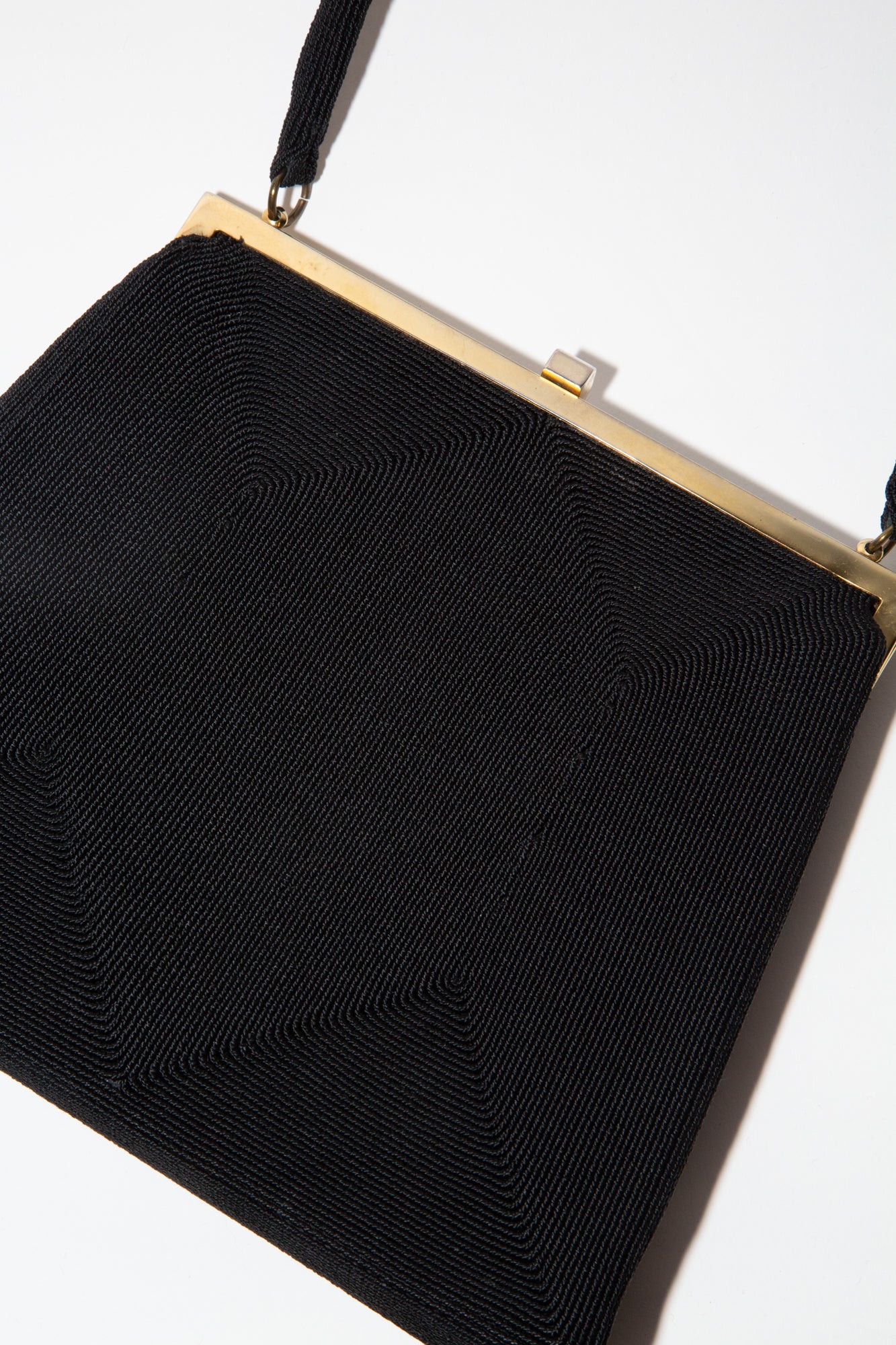 Vintage 1950s Black Corde Hand Bag