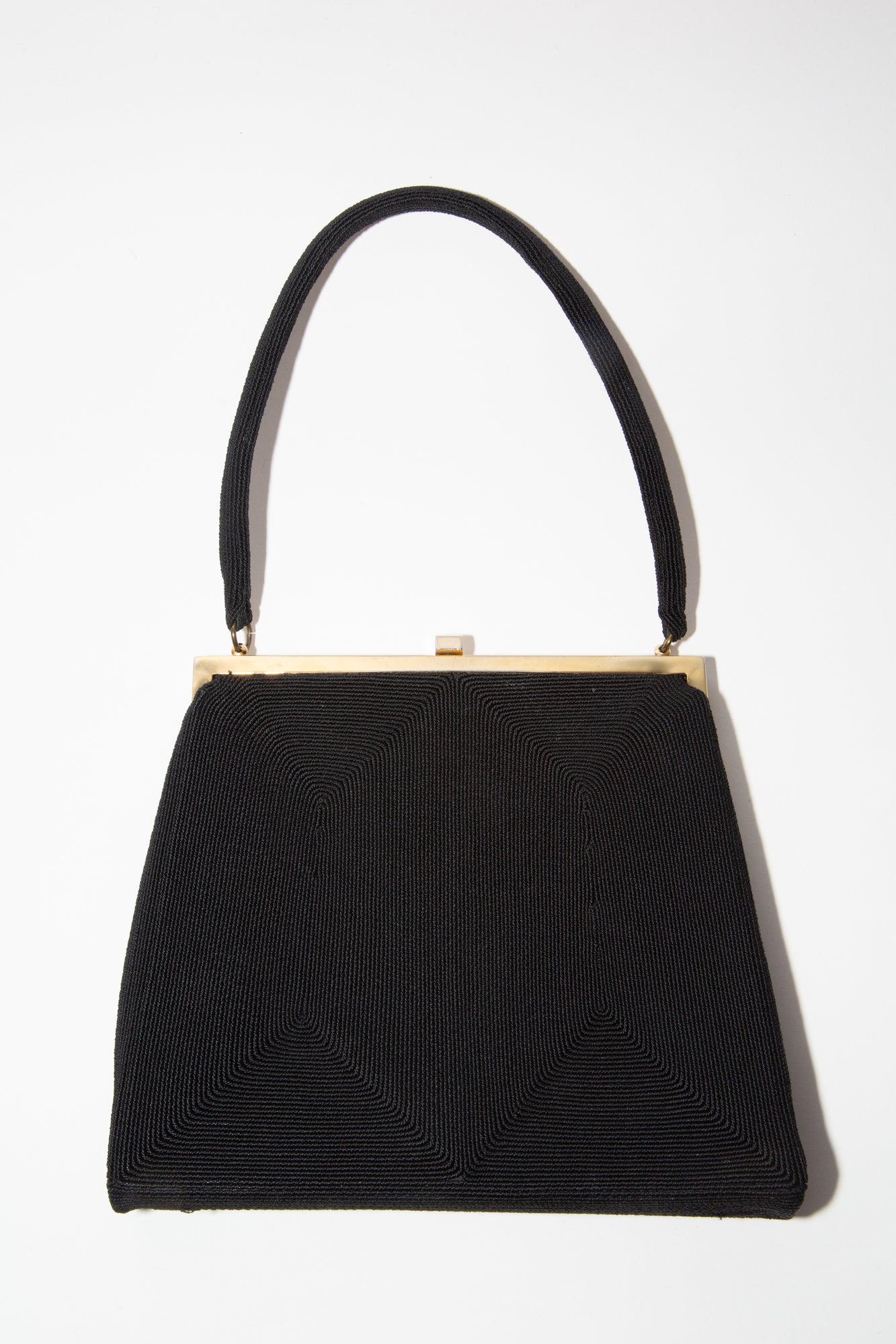 Vintage 1950s Black Corde Hand Bag