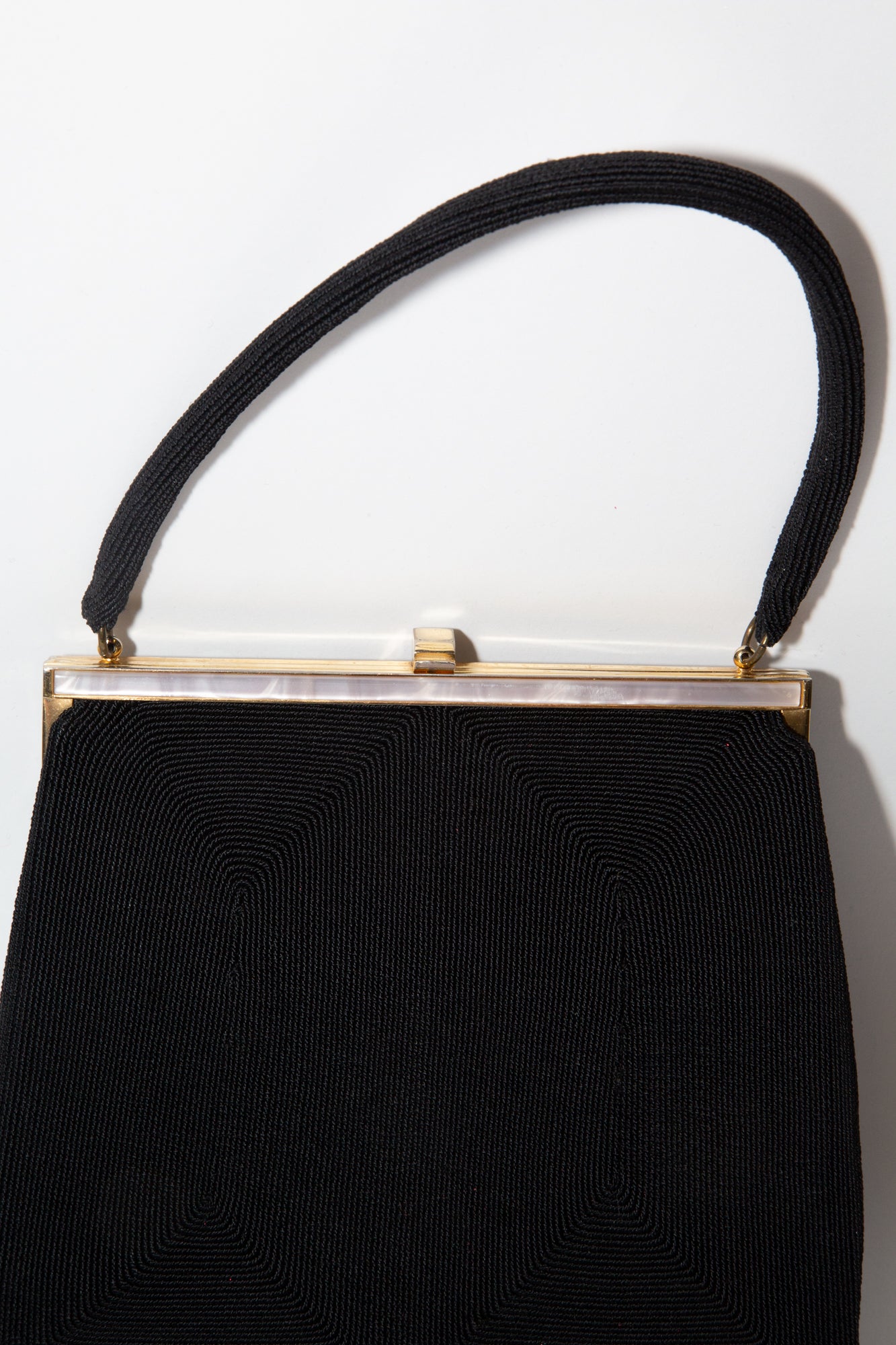 Vintage 1950s Black Corde Hand Bag
