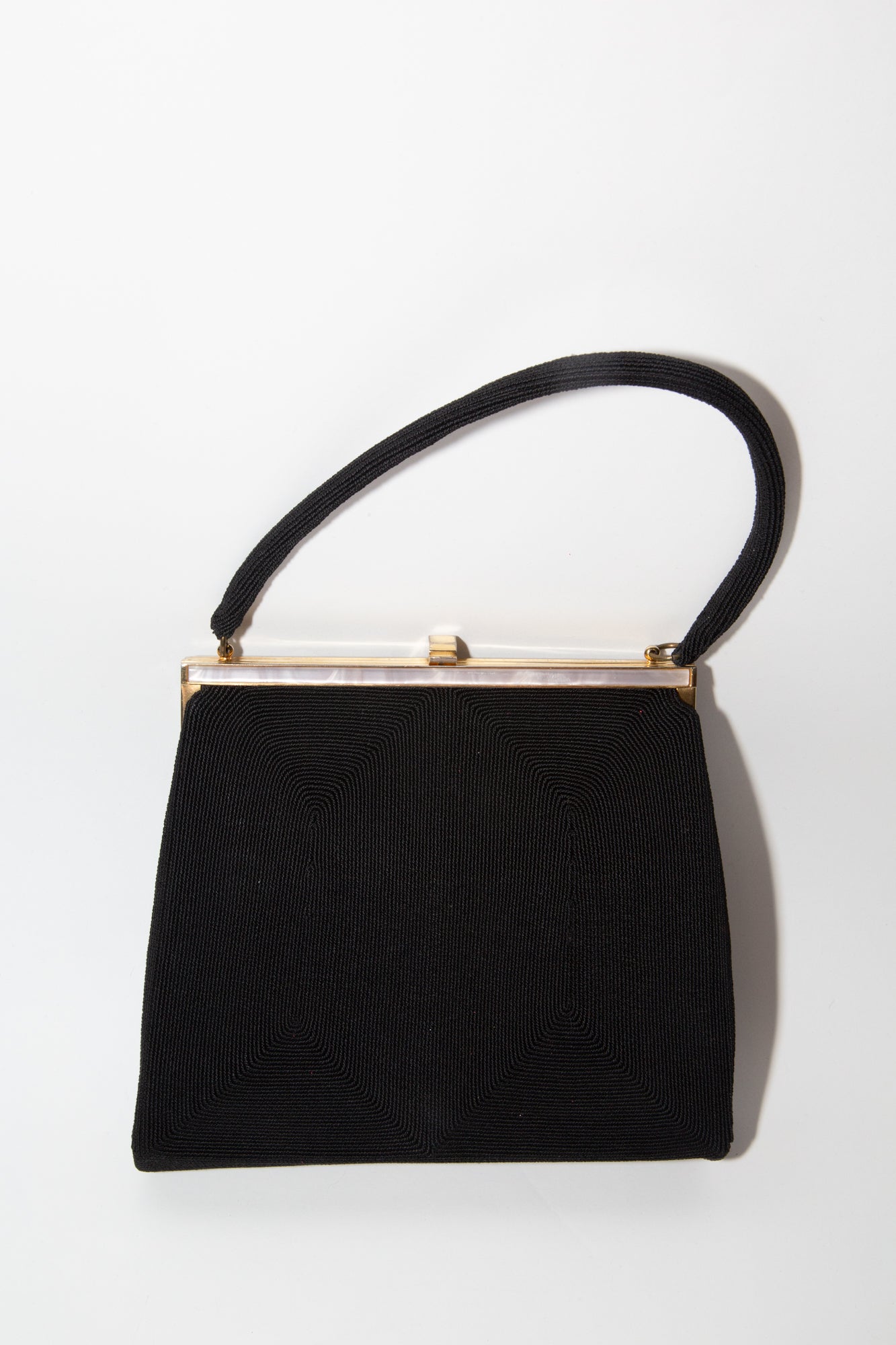 vintage 1950s corde hand bag with lucite Alexandra King vintage boutique