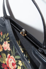 Vintage 1950s Rose Tapestry Hand Bag