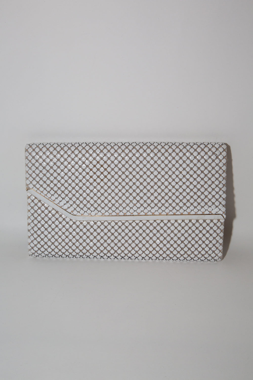 Vintage 1980s White Metal Mesh Bag