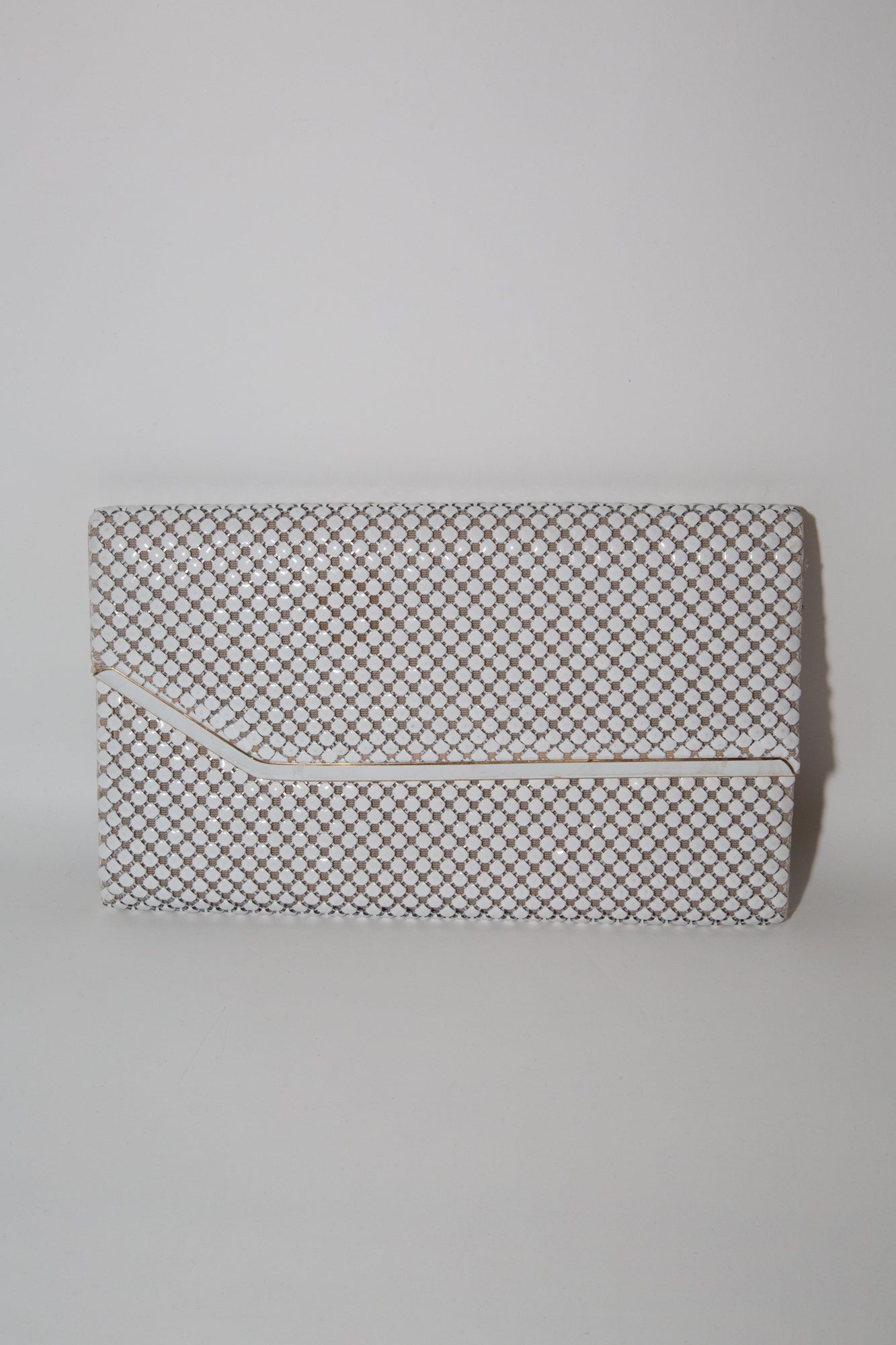 Vintage 1980s White Metal Mesh Bag