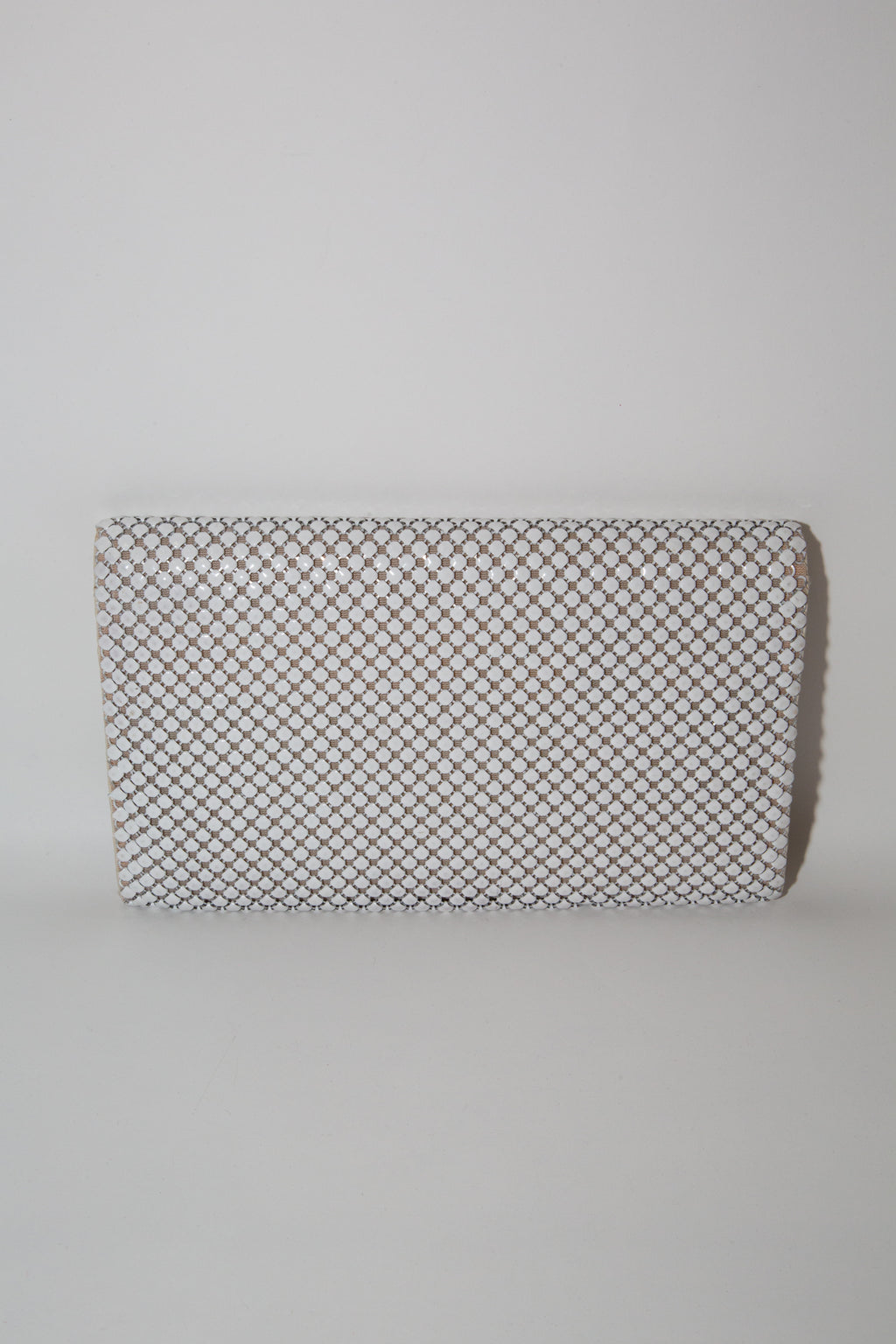 Vintage 1980s White Metal Mesh Bag