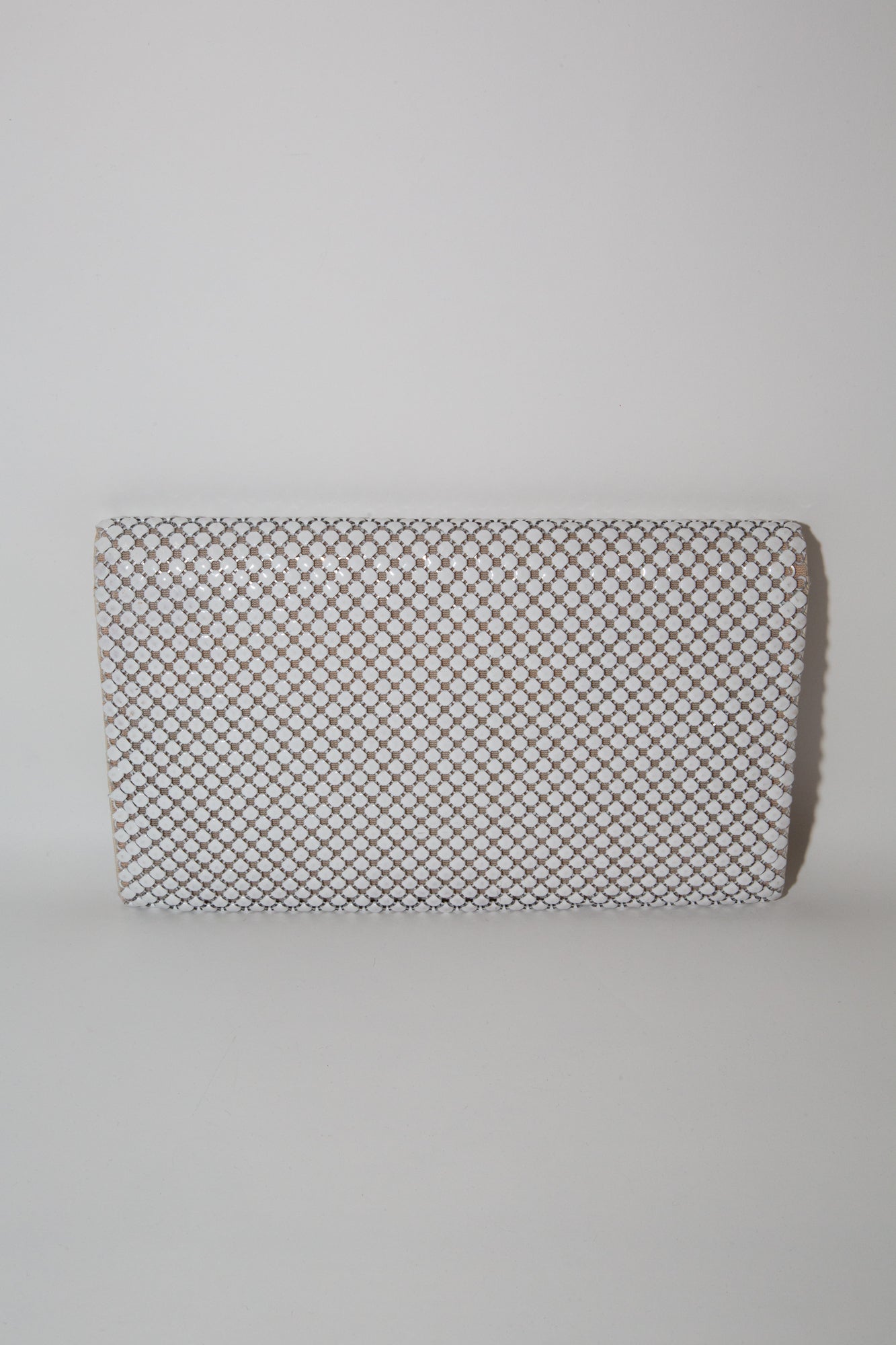 Vintage 1980s White Metal Mesh Bag