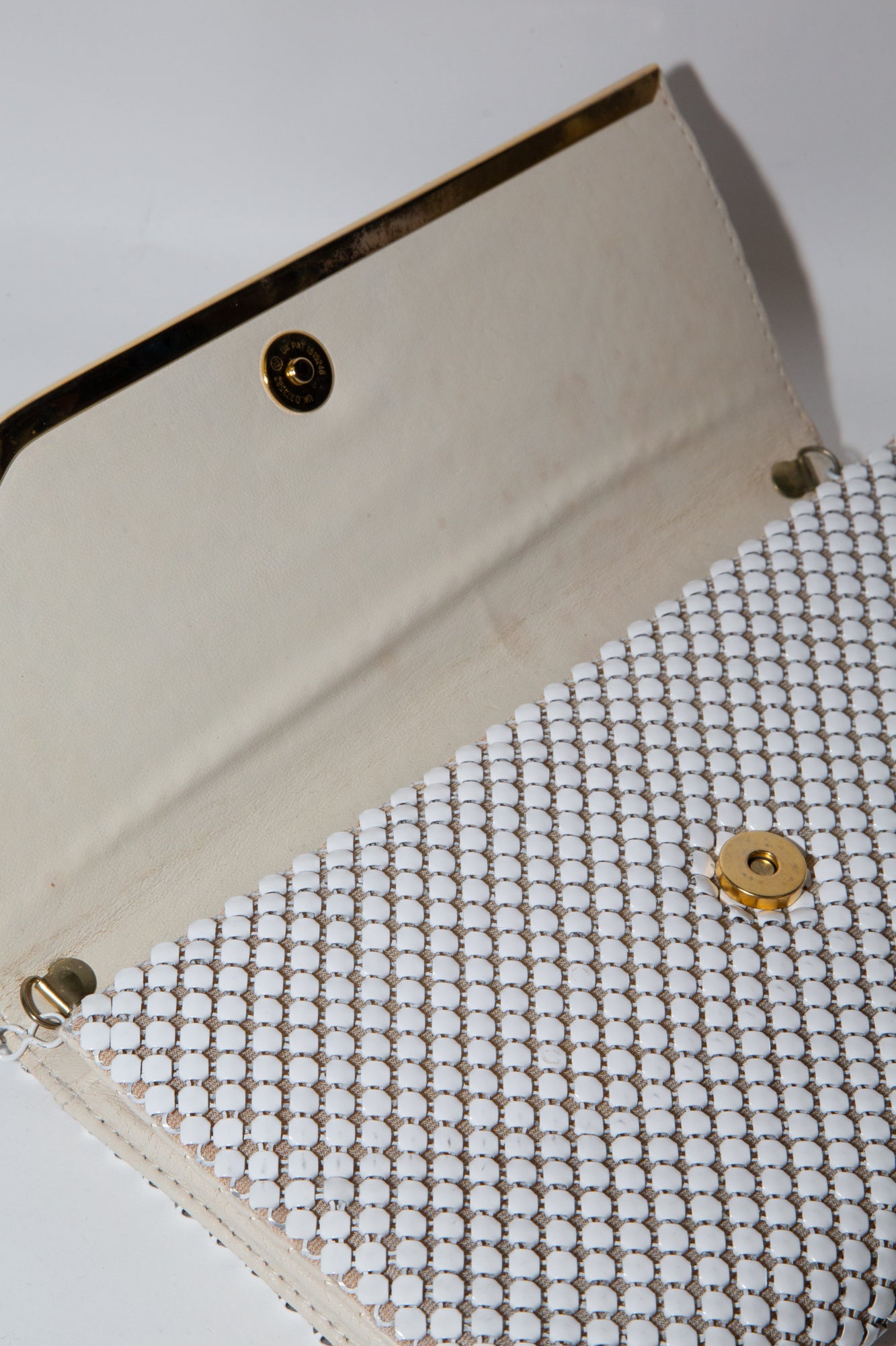 Vintage 1980s White Metal Mesh Bag