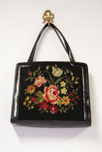 Vintage 1950s Rose Tapestry Hand Bag