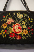 Vintage 1950s Rose Tapestry Hand Bag