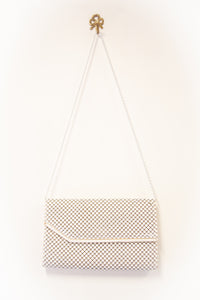 Vintage 1980s White Mesh Clutch Bag