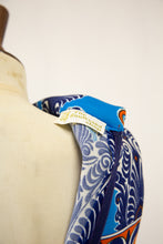 Vintage 1970s Blue Printed Mini Dress