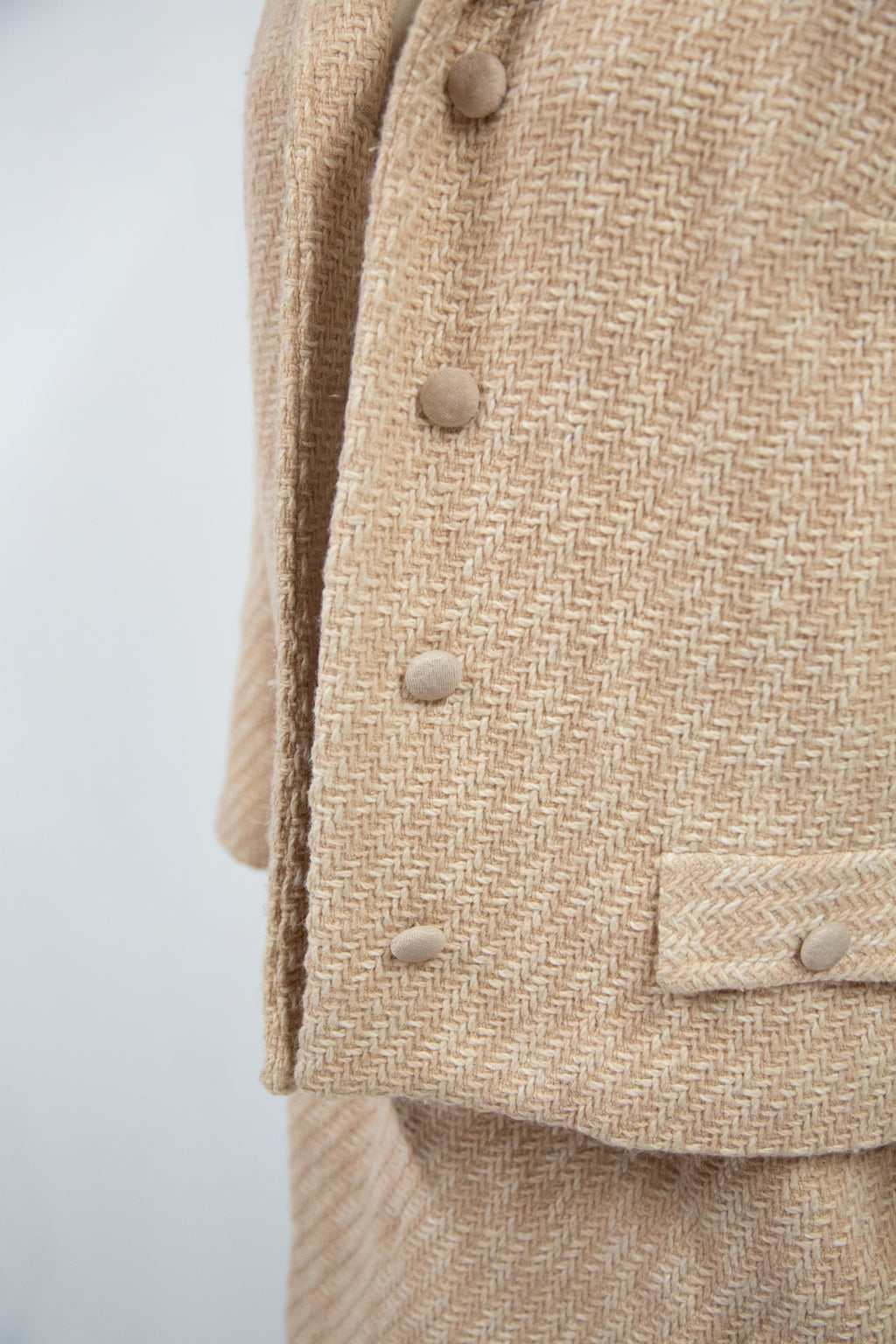 Vintage 1960s Champagne Tweed Skirt Suit