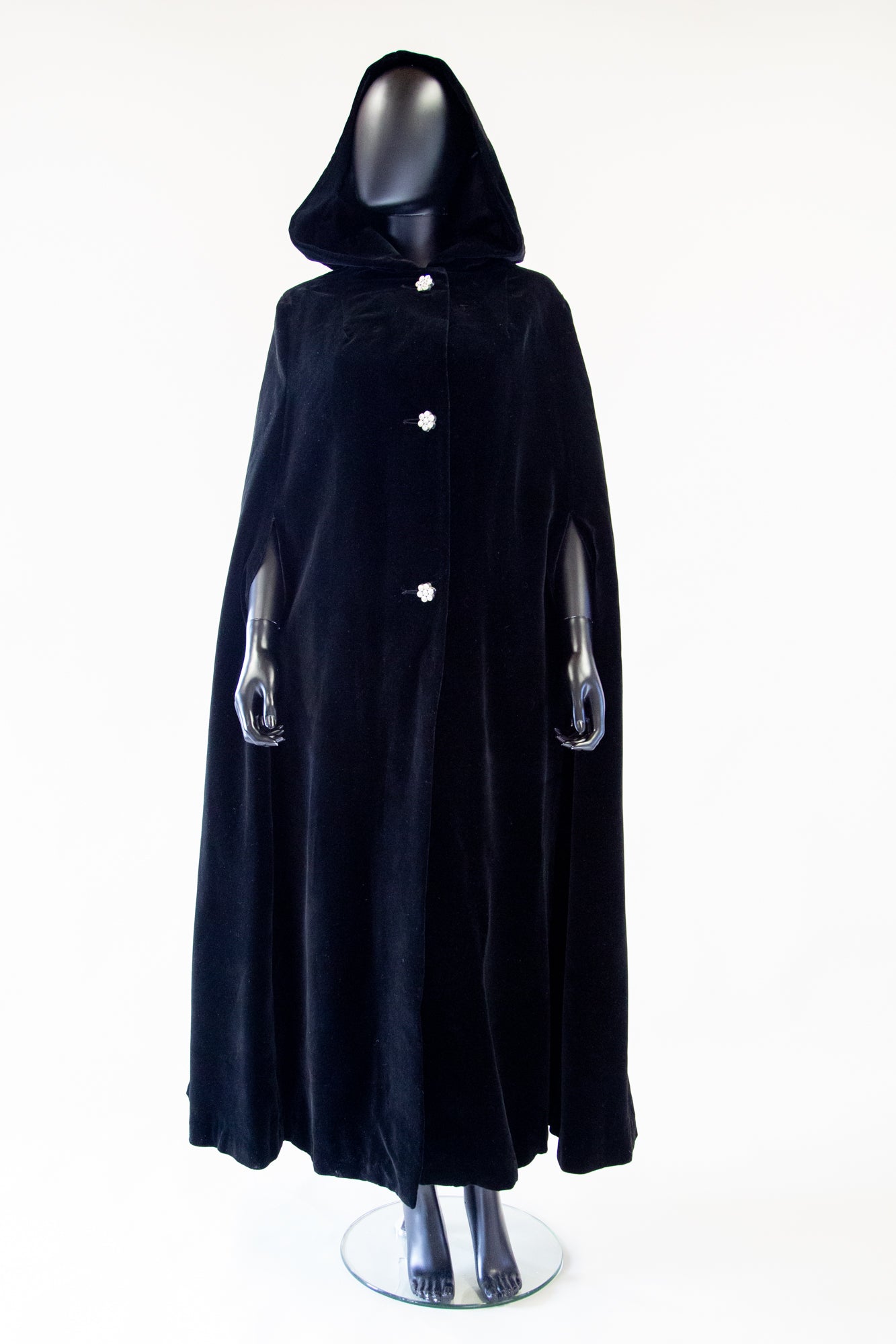 vintage 50s black velvet opera evening cape Alexandra King