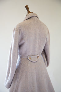 Vintage 1950s Dove Grey Mohair Princess Coat
