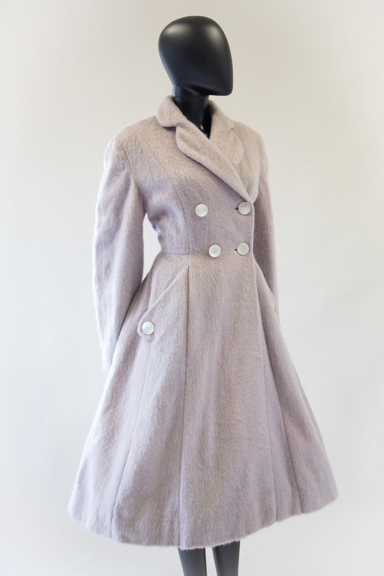 1950s vintage wool princess coat full skirt alexandra king