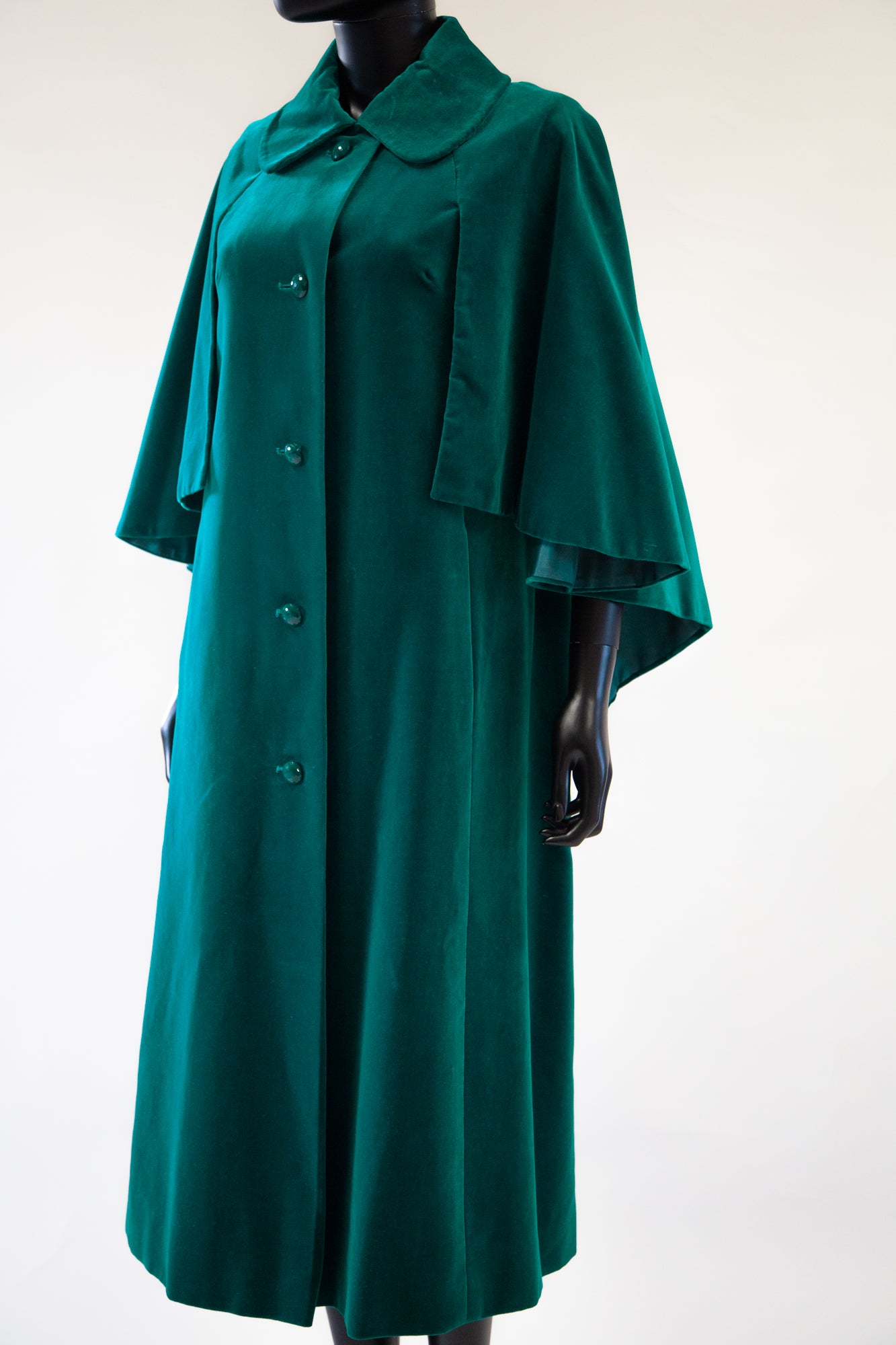 vintage green velvet cape coat 