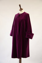 vintage 50s plum purple velvet evening coat 