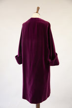 Vintage 1950s Plum Velvet Duster Coat