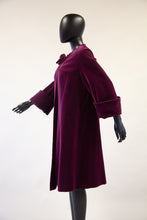 vintage 1950s purple velvet duster coat Alexandra King Vintage