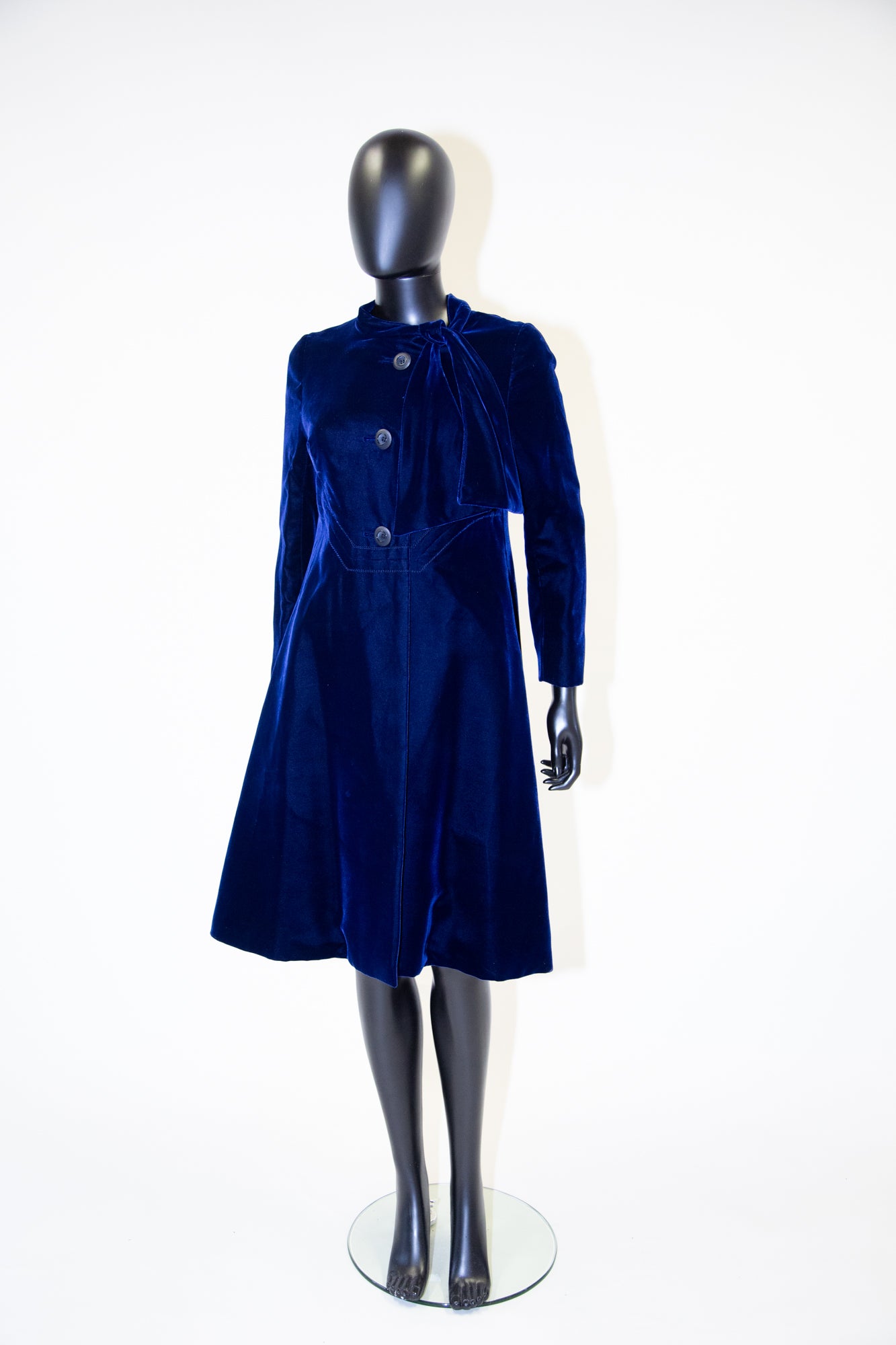Vintage 1960s Hardy Amies Blue Velvet Coat