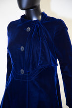 Vintage 1960s Hardy Amies Blue Velvet Coat