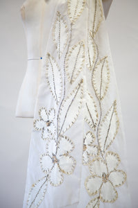 Vintage 1950s Large Ivory Beaded Bow