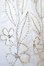 Vintage 1950s Large Ivory Beaded Bow