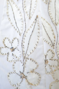 Vintage 1950s Large Ivory Beaded Bow