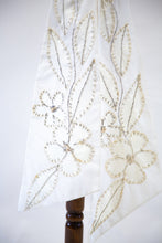 Vintage 1950s Large Ivory Beaded Bow