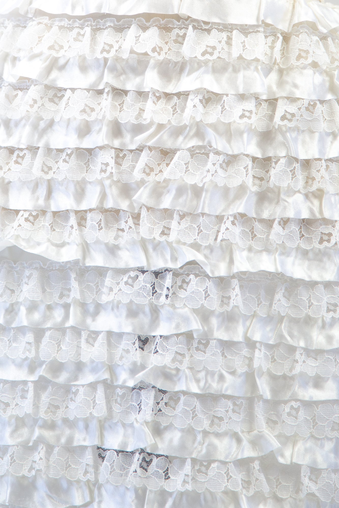 Vintage 1960s White Ruffle Maxi Skirt