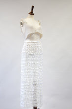 Vintage 1960s White Ruffle Maxi Skirt
