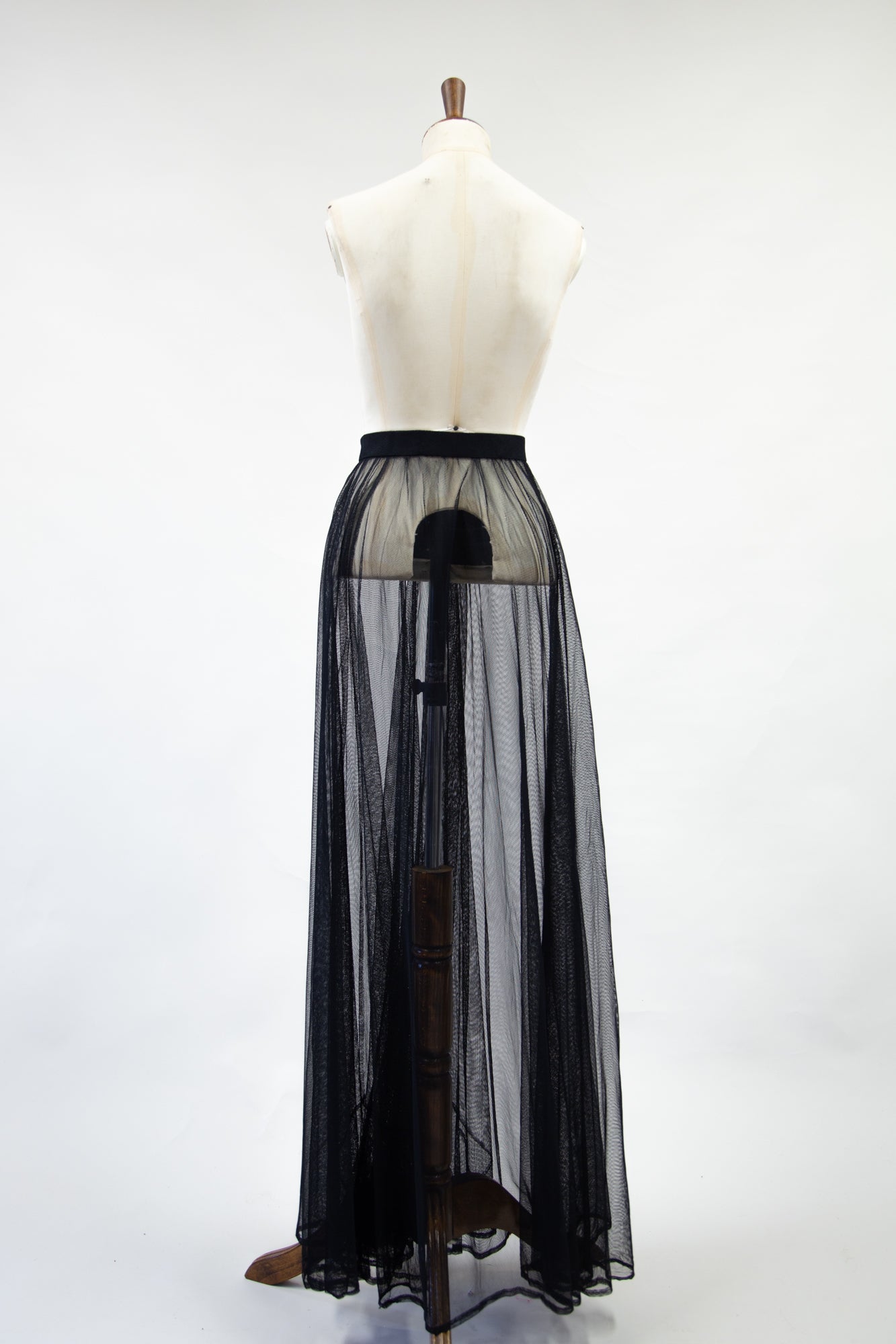Vintage 1930s Black Tulle Skirt