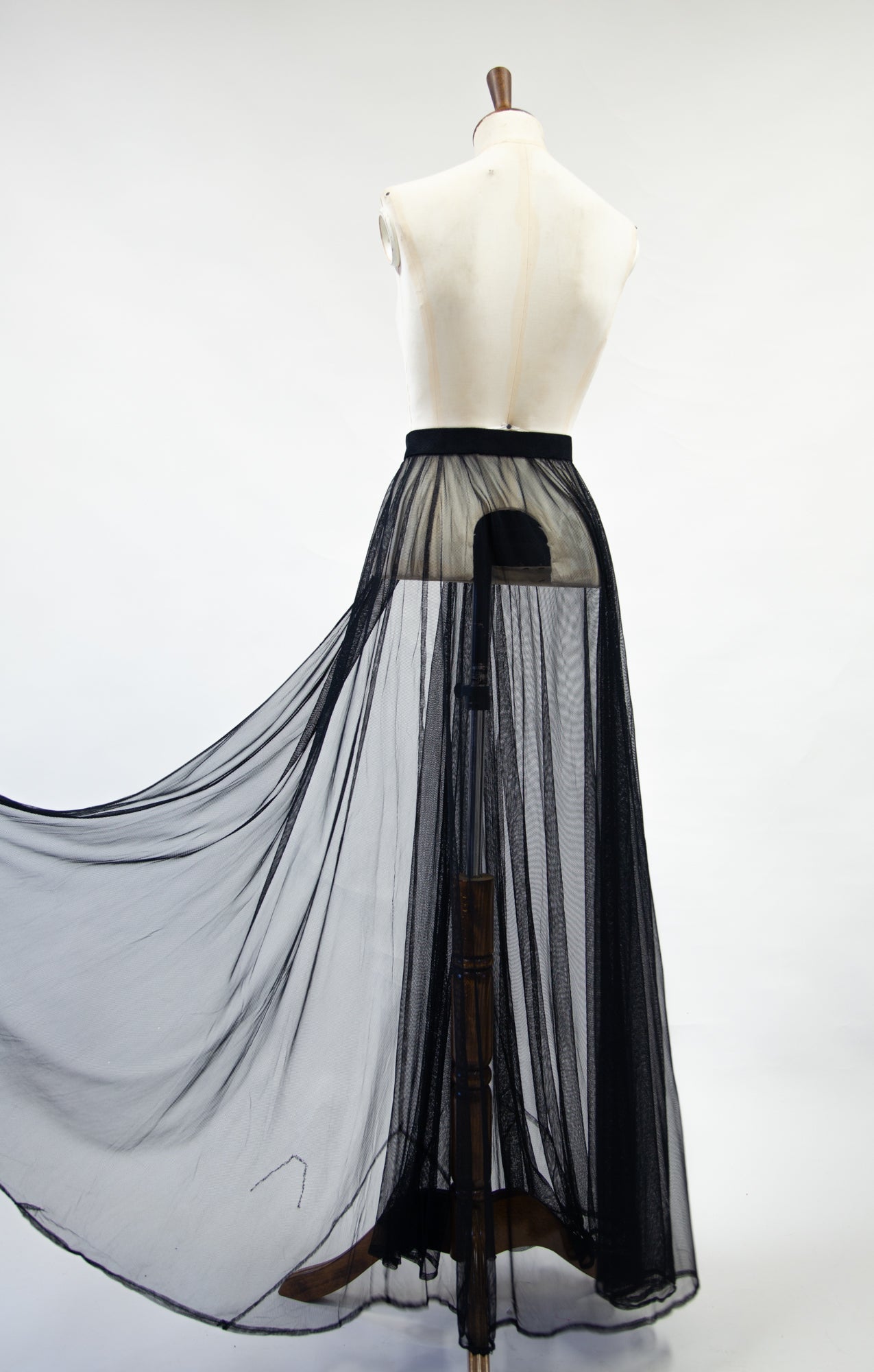 Vintage 1930s Black Tulle Skirt