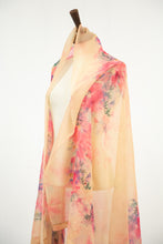 1930s pink silk floral shawl