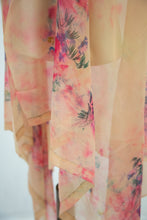 Vintage 1930s Pink Floral Silk Shawl