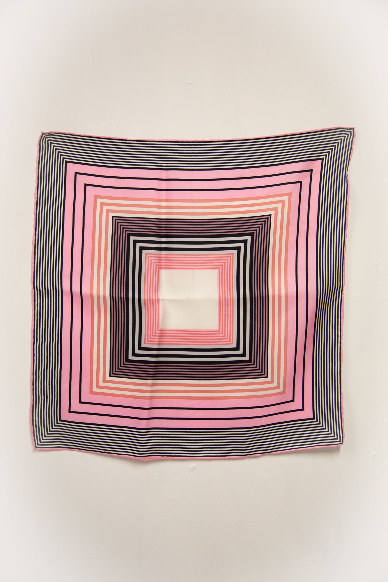 Vintage 1950s Pink Silk Stripe Scarf