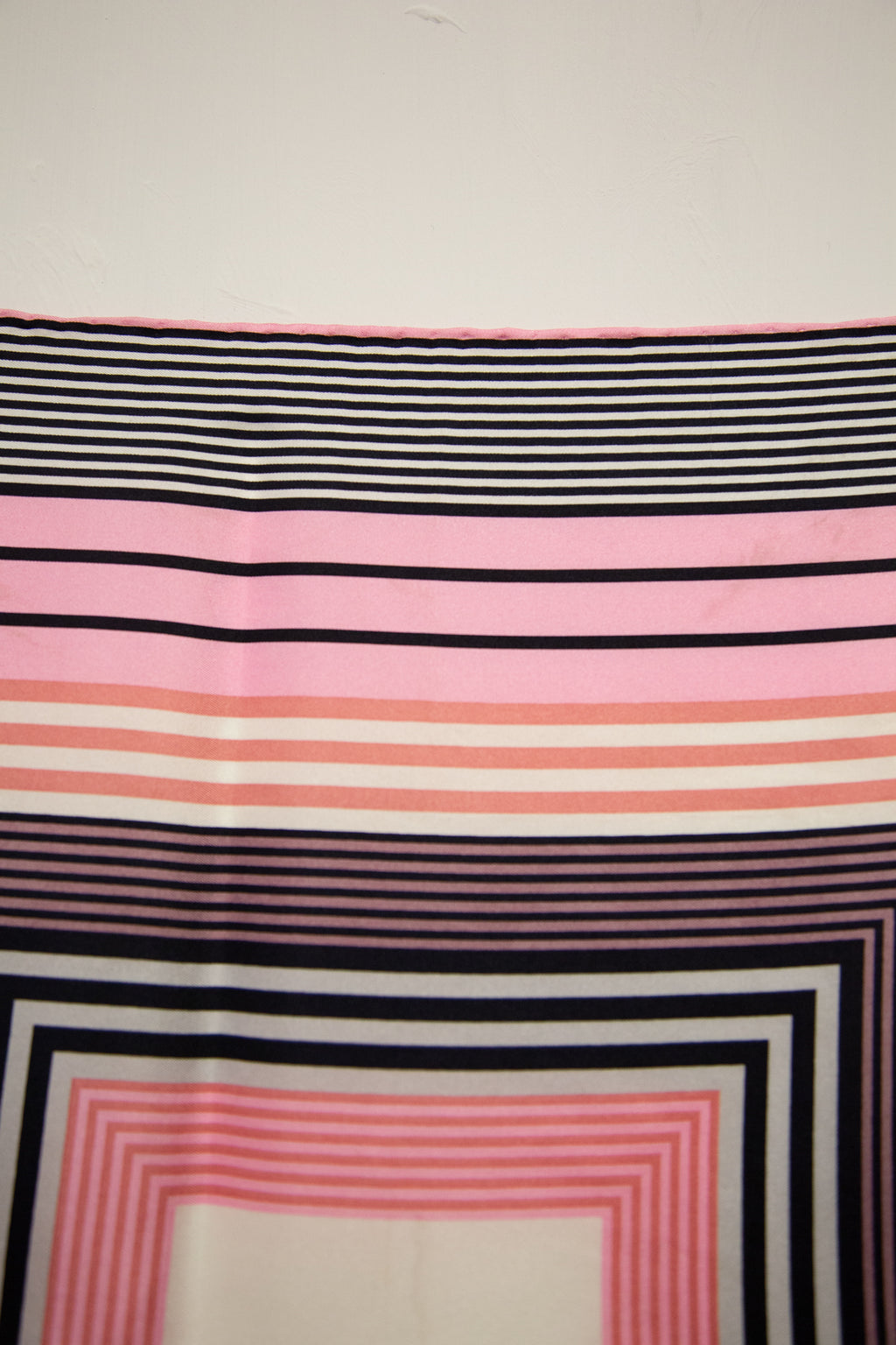 Vintage 1950s Pink Silk Stripe Scarf
