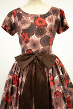 Vintage 1950s Poppy Print Cotton Dress