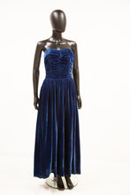 Vintage 1940s Blue Velvet Gown