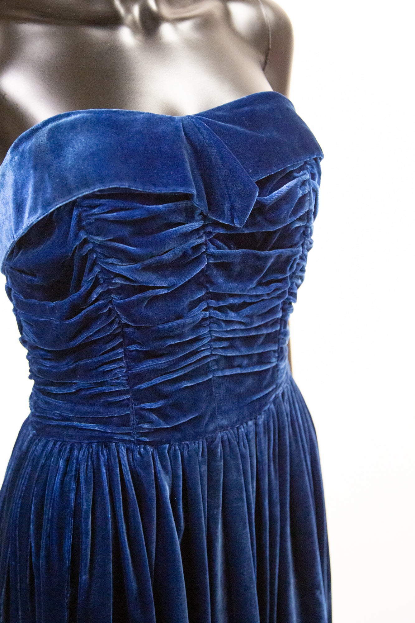 Vintage 1940s Blue Velvet Gown ALEXANDRA-KING Vintage 1940s Blue Velvet Gown ALEXANDRA-KING