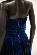 Vintage 1940s Blue Velvet Gown