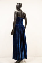 Vintage 1940s Blue Velvet Gown