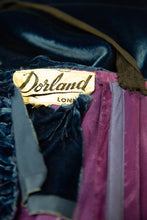 Vintage 1940s Blue Velvet Gown