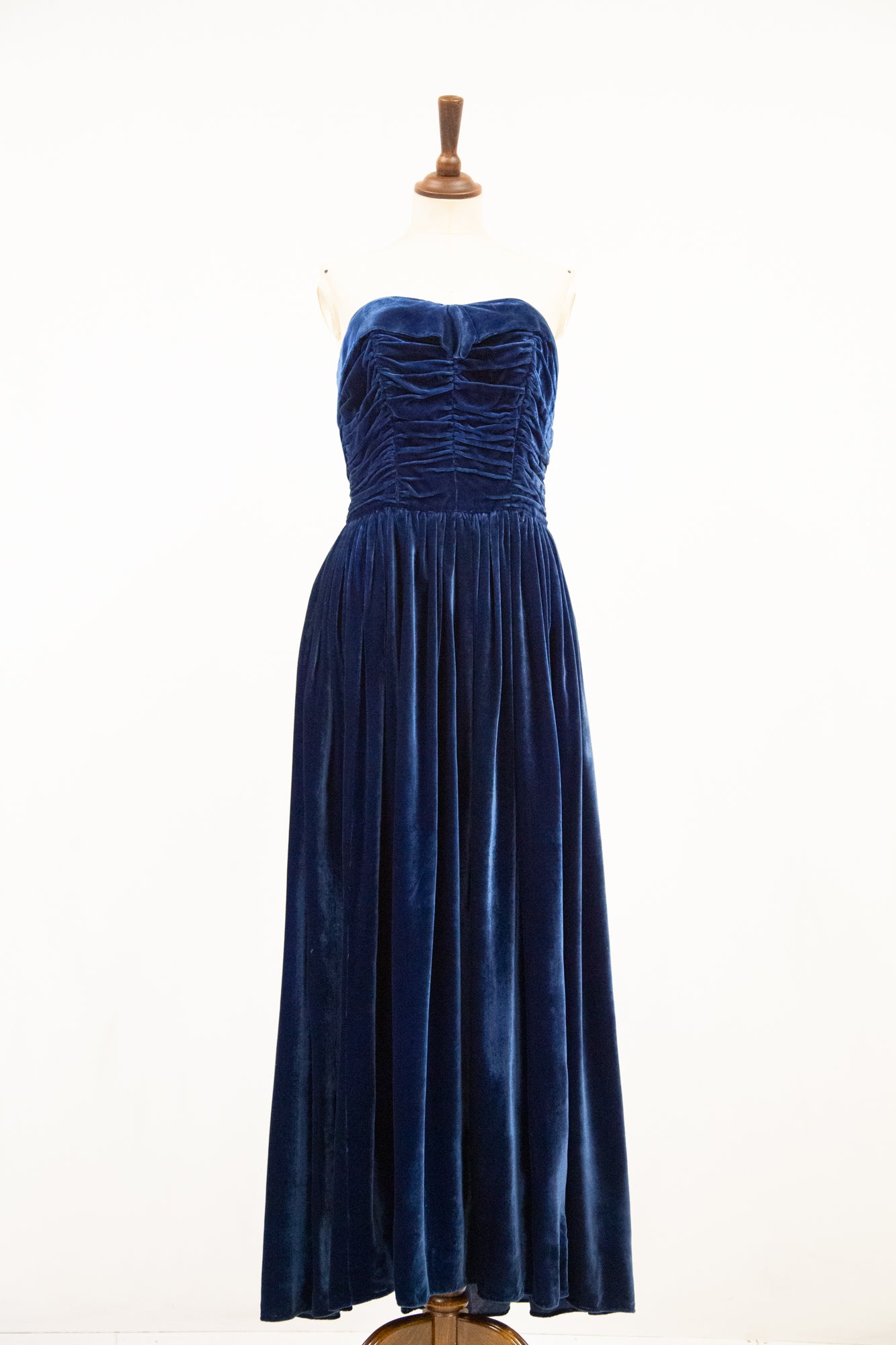 vintage 1940s blue silk velvet gown Alexandra King