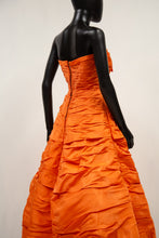 Vintage 1950s Orange Taffeta Cocktail Dress