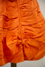 Vintage 1950s Orange Taffeta Cocktail Dress