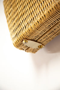Vintage 1950s Beaded Wicker Bag