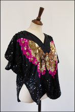 Vintage 1980s Sequin Butterfly Top