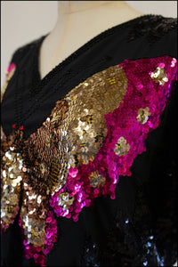 Vintage 1980s Sequin Butterfly Top