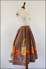Vintage 1950s Knitting Basket Novelty Skirt