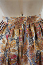 Vintage 1950s Fall Novelty Print Skirt